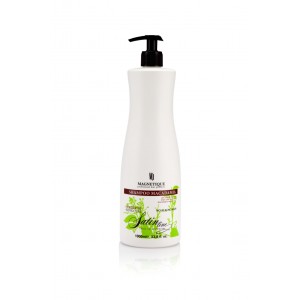 Magnetique Satine Line Macadamia šampūnas skirtas giliam plaukų atkūrimui su skystu keratinu ir makadamijos aliejumi 1000ml