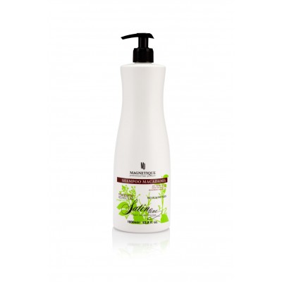 Magnetique Satine Line Macadamia šampūnas skirtas giliam plaukų atkūrimui su skystu keratinu ir makadamijos aliejumi 1000ml