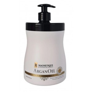 Magnetique Satine Line Argan Oil atkūrianti plaukus kaukė su argano aliejumi, šilko proteinais ir lino aliejumi 1000ml