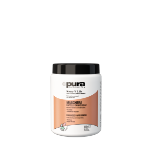 Pura Kosmetica Kera-V Life Vegan Keratin kaukė skirta cheminių procedūrų pažeistiems plaukams pH 2,50 - 3,50 1000ml