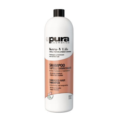 Pura Kosmetica Kera-V Life Vegan Keratin Restructuring & Invigorating atgaivinantis šampūnas  pH 5,00 -6,00 1000ml