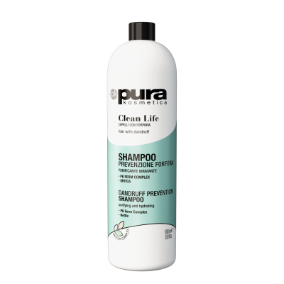 Pura Kosmetica Clean Life Purifying Hydrating Valomasis šampūnas nuo pleiskanų pH 5,00 – 6,00 1000ml Pura Kosmetica Clean Life Purifying Hydrating Valomasis šampūnas nuo pleiskanų pH 5,00 – 6,00 1000ml