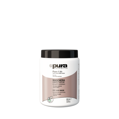 Pura Kosmetica Pure Life Maitinanti kaukė sausiems, dehidratuotiems ir nublukusiems plaukams.pH 2,50 – 3,50 1000ml