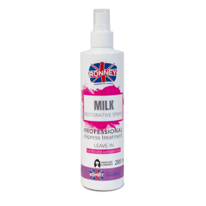 Ronney Milk atkuriamasis pieno purškiklis sausiems ir pažeistiems plaukams 285ml Ronney Milk atkuriamasis pieno purškiklis sausiems ir pažeistiems plaukams 285ml