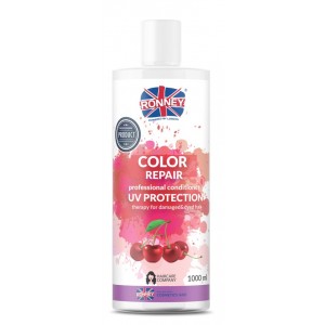 Ronney Color Repair Cherry UV Protection kondicionierius dažytiems plaukams su UV filtru 1000ml Ronney Color Repair Cherry UV Protection kondicionierius dažytiems plaukams su UV filtru 1000ml