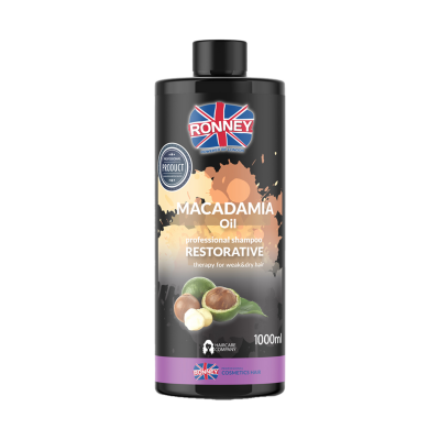 Ronney Macadamia Oil Complex Restorative atkuriamasis stiprinantis šampūnas sausiems ir nusilpusiems plaukams 1000ml